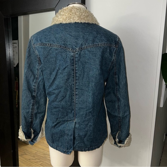 Vintage Esprit 90s/00s Denim Sherpa Lined Jacket Size M – Y2K It-Girl Vibes - Picture 4 of 11